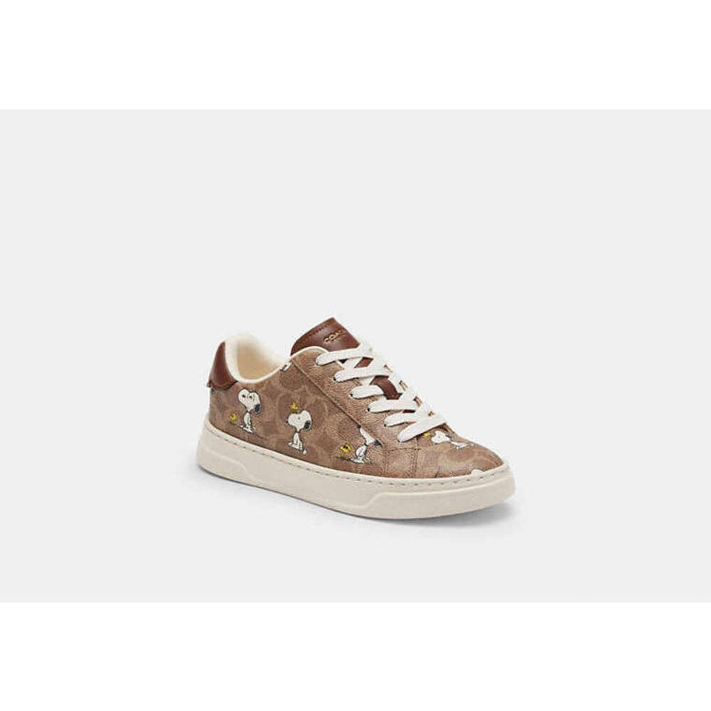 Coach X Peanuts High Line Sneaker In Signature Canvas With Snoopy Print NWT